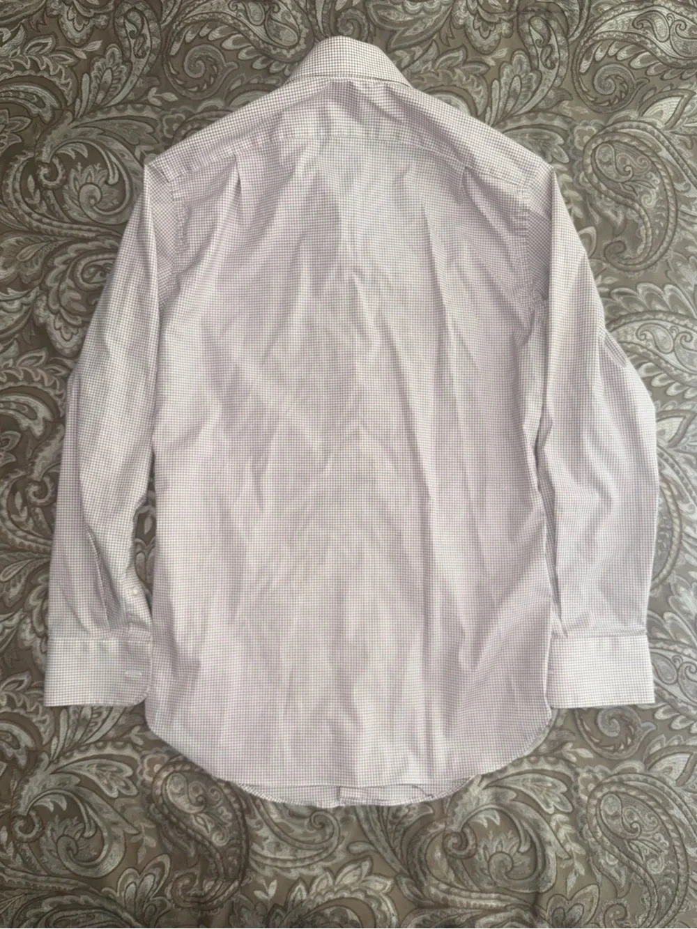 J.Crew Ludlow Men’s 14.5/32 Slim Fit Burgundy White Mini Check Dress Shirt